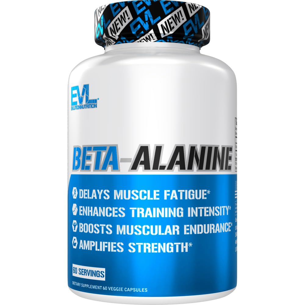 Evlution Nutrition Beta-Alanine Capsules - Enhance Training Intensity - 60 Count Beta Evlution uk supplements