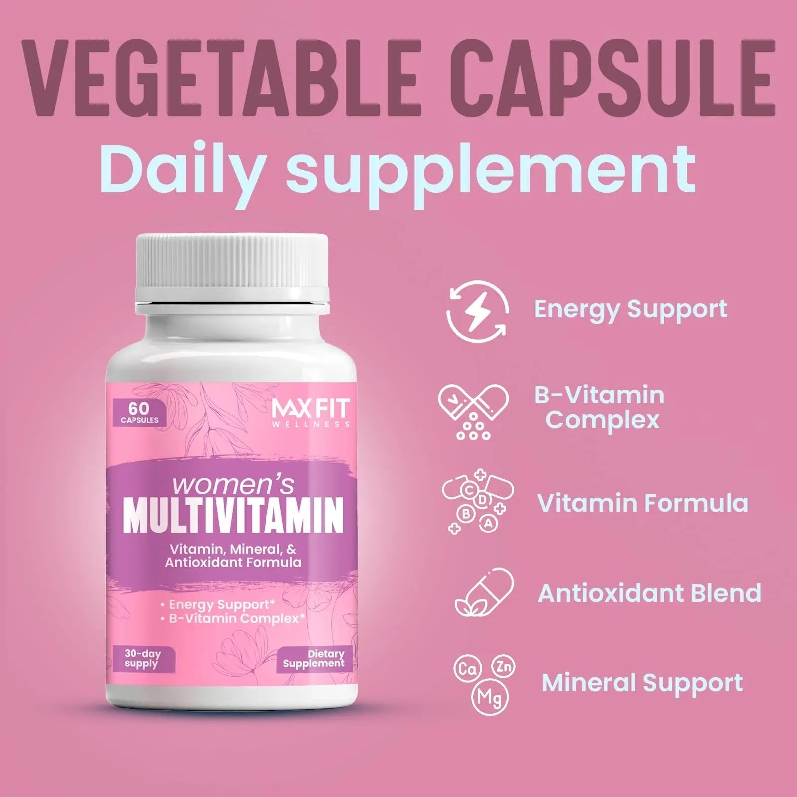 Women's Multivitamin – Complete Multivitamin for Women 50+ with Essential Vitamins A, B, C, D, E, Calcium & Iron – Supports Energy MAX FIT uk supplements