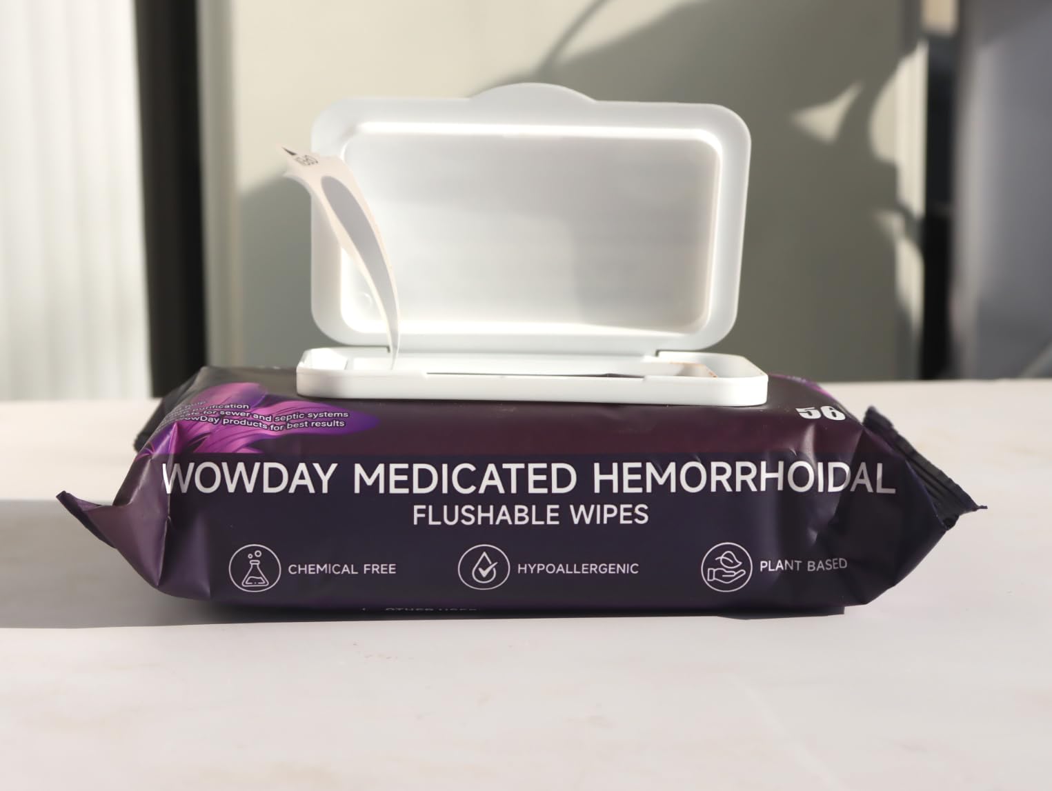 Wowday Flushable Hemorrhoid Wipes | Maximum Strength Witch Hazel Wipes | 56 Count Fragrance Free Adult Hemorrhoids Medicated Witch Hazels Wipe for Butt Hemorrhoidal Itch WowDay uk supplements