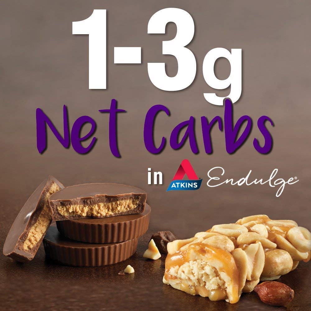 Atkins Peanut Caramel Cluster Bar, Dessert Favorite, High in Fiber, 3g Net Carb, 1g Sugar Atkins uk supplements