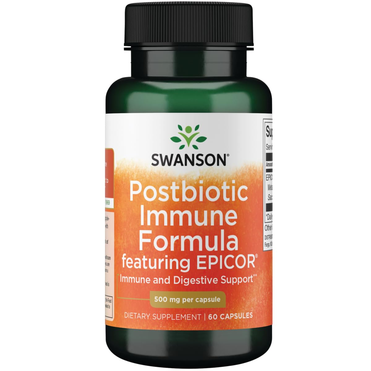 Swanson Postbiotic Immune Formula Featuring Epicor 500 mg 60 Caps Swanson Premium Brand uk supplements