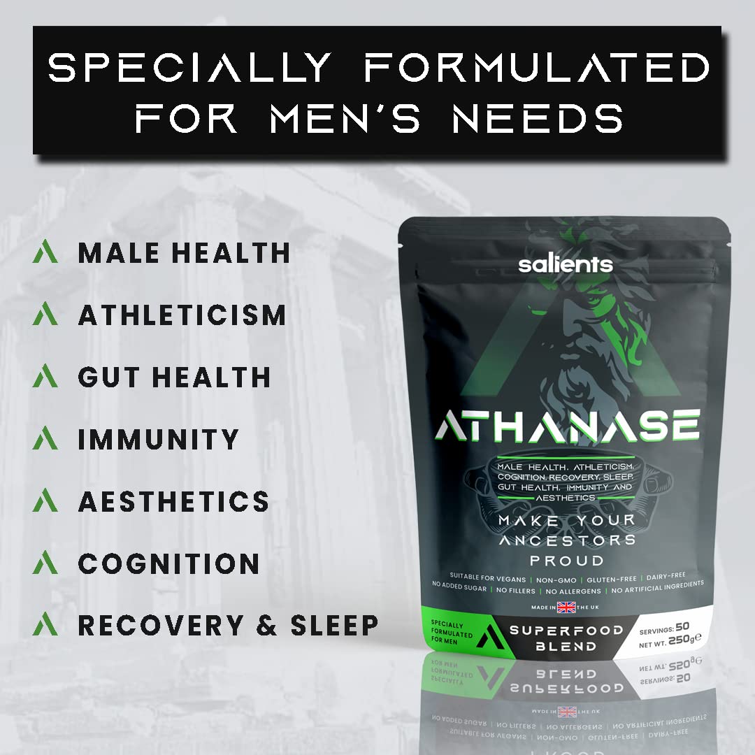SALIENTS® ATHANASE® | Men's Super Greens Powder | Superfood Powder Blend Salients uk supplements