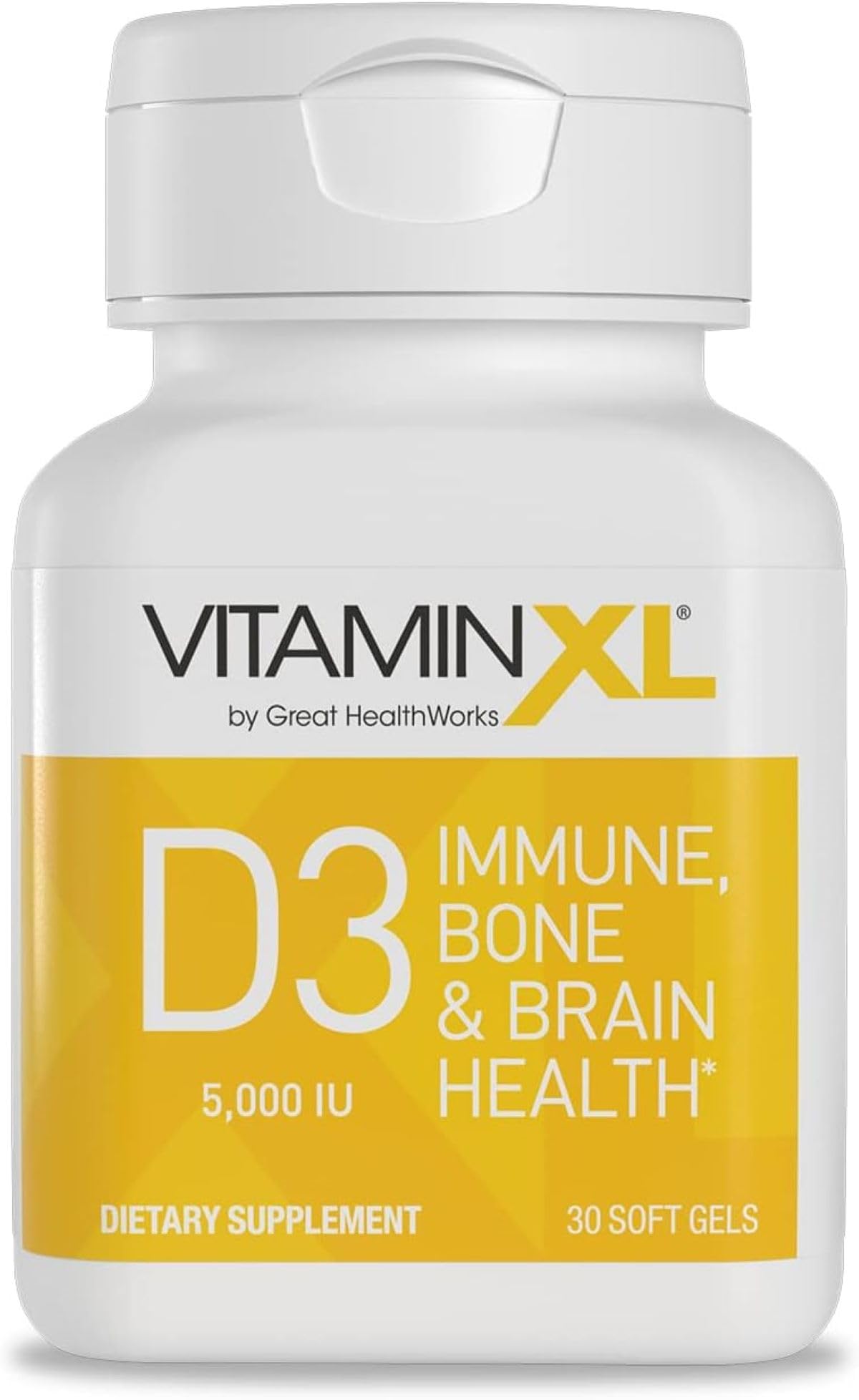 OmegaXL VitaminXL D3 High Potency Daily Vitamin D 5000 IU 125mcg Immune Support Supplement - Promotes Healthy Muscle Function & Strong Bones - Non-GMO, Gluten-Free - 30 Softgels OmegaXL uk supplements