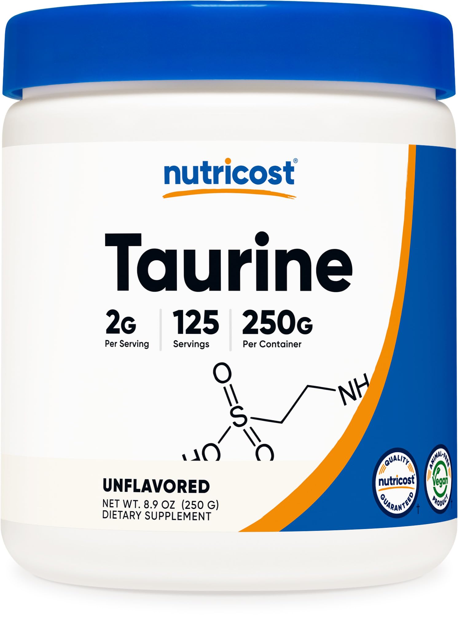 Nutricost Taurine Powder 250 Grams - 125 Servings, 2000mg Per Serving Nutricost uk supplements
