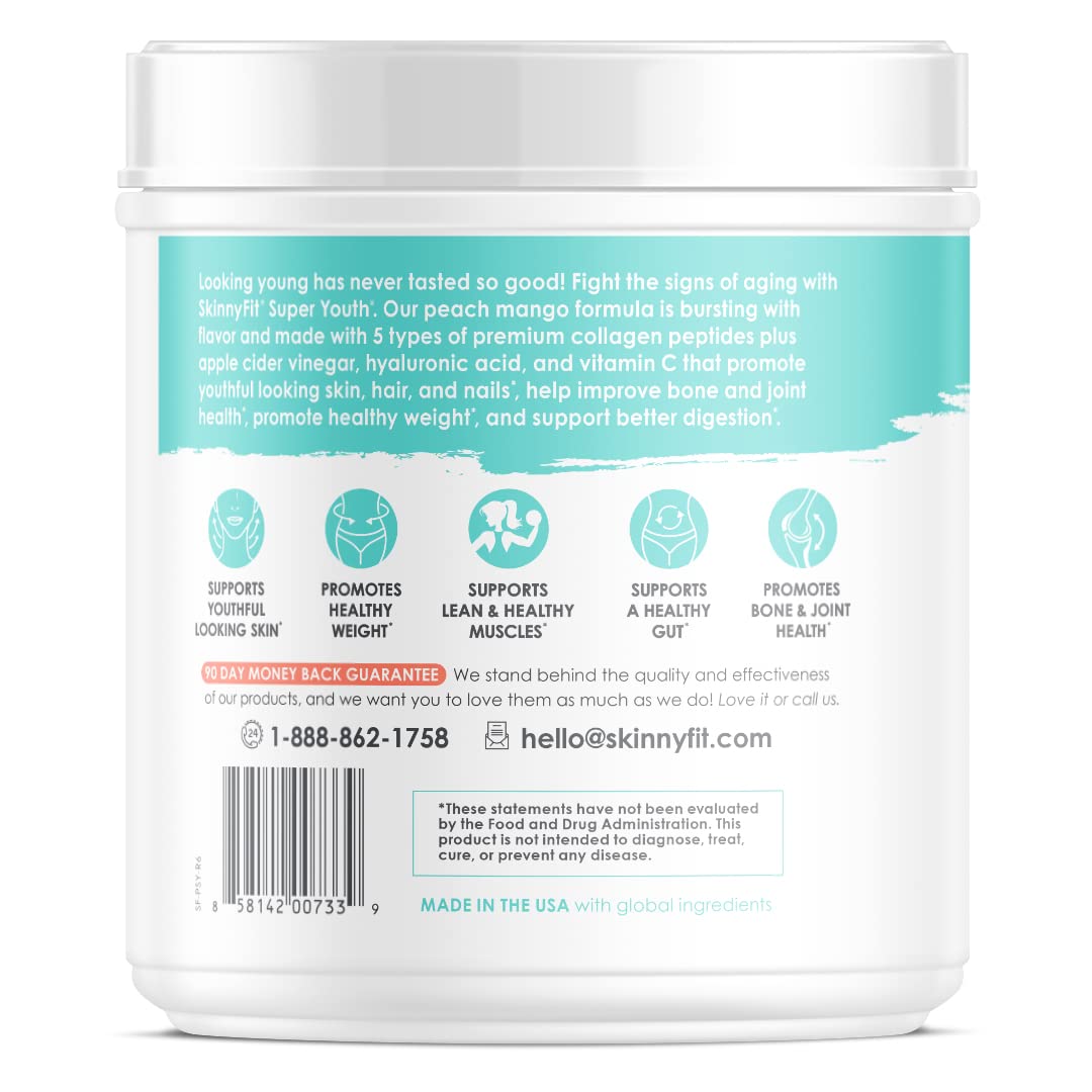 SkinnyFit Super Youth Multi-Collagen Peptides Plus Apple Cider Vinegar, Hyaluronic Acid SkinnyFit uk supplements