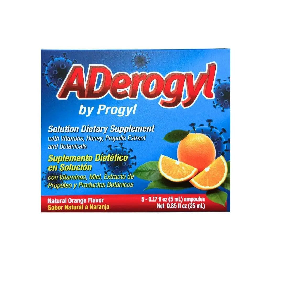 Aderogyl Oral Liquid Vitamins with A, C, D, E, Zinc, Bee Honey, Propolis, and Botanical Extracts - Natural Orange Flavor Aderogyl uk supplements