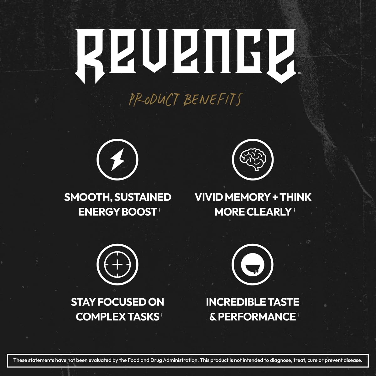 REVENGE BLK FLG Energy Drink Mix – Healthy Coffee Alternative with Natural Caffeine & Nootropics – Focus & Clean Energy Supplement – Sugar Free – 15 On-The-Go Stick Packs REVENGE uk supplements