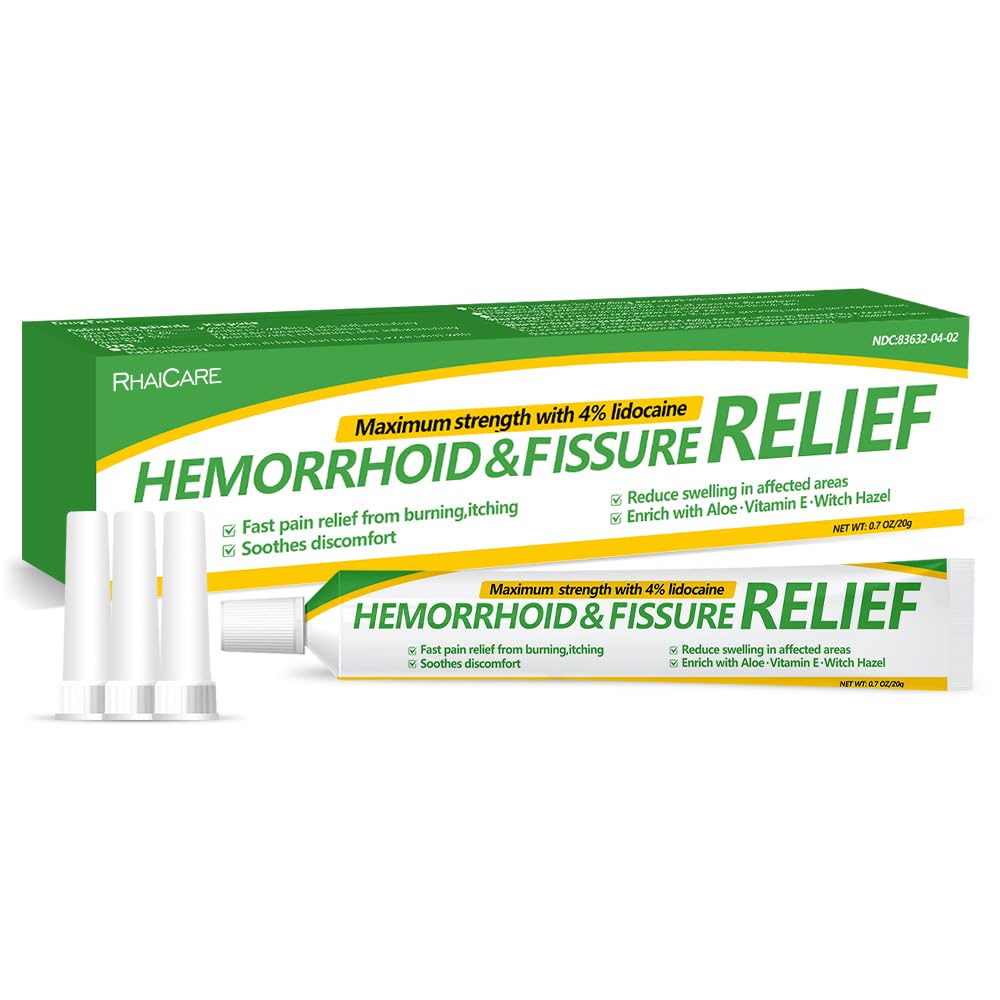 RHAICARE Hemorrhoid and Fissure Cream,Hemorrhoidal Ointment for Fast Acting Itch, Swelling, and Maximum Strength Pain Relief（1 Pack RHAICARE uk supplements