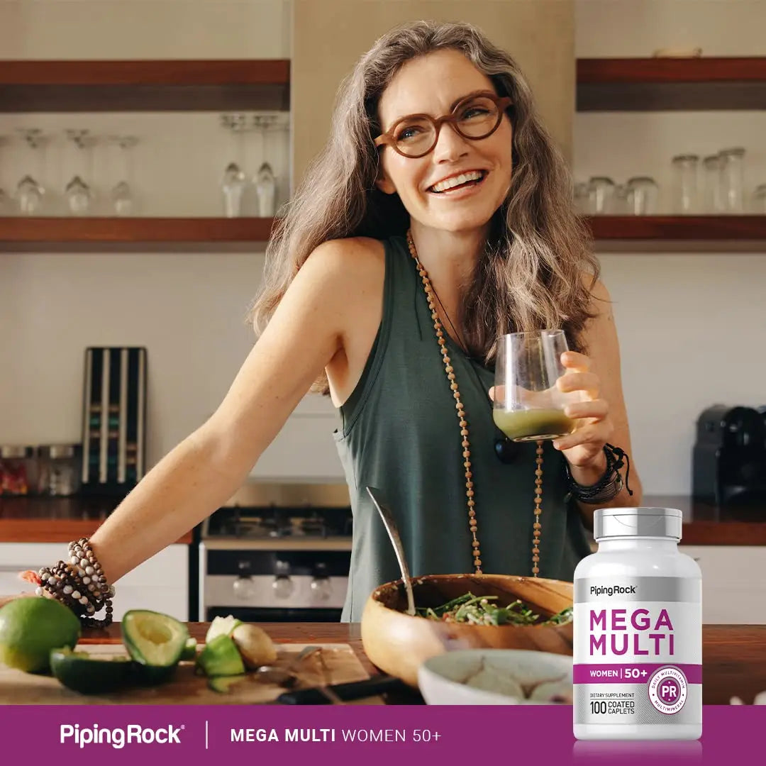 Piping Rock Multivitamin for Women 50 Plus | 100 Coated Caplets | Daily Multi Vitamin & Mineral for Women | Piping Rock uk supplements