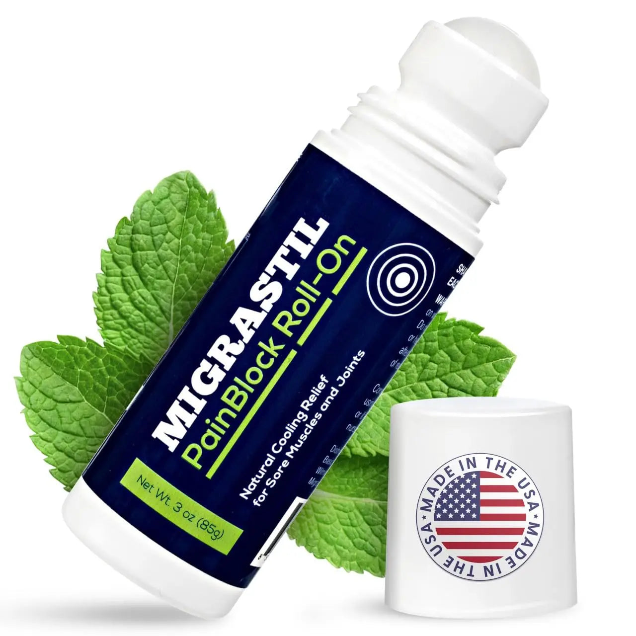 Basic Vigor Migrastil PainBlock Roll-On & Unscented Topical Magnesium Cream Bundle. Made in The USA. Basic Vigor uk supplements