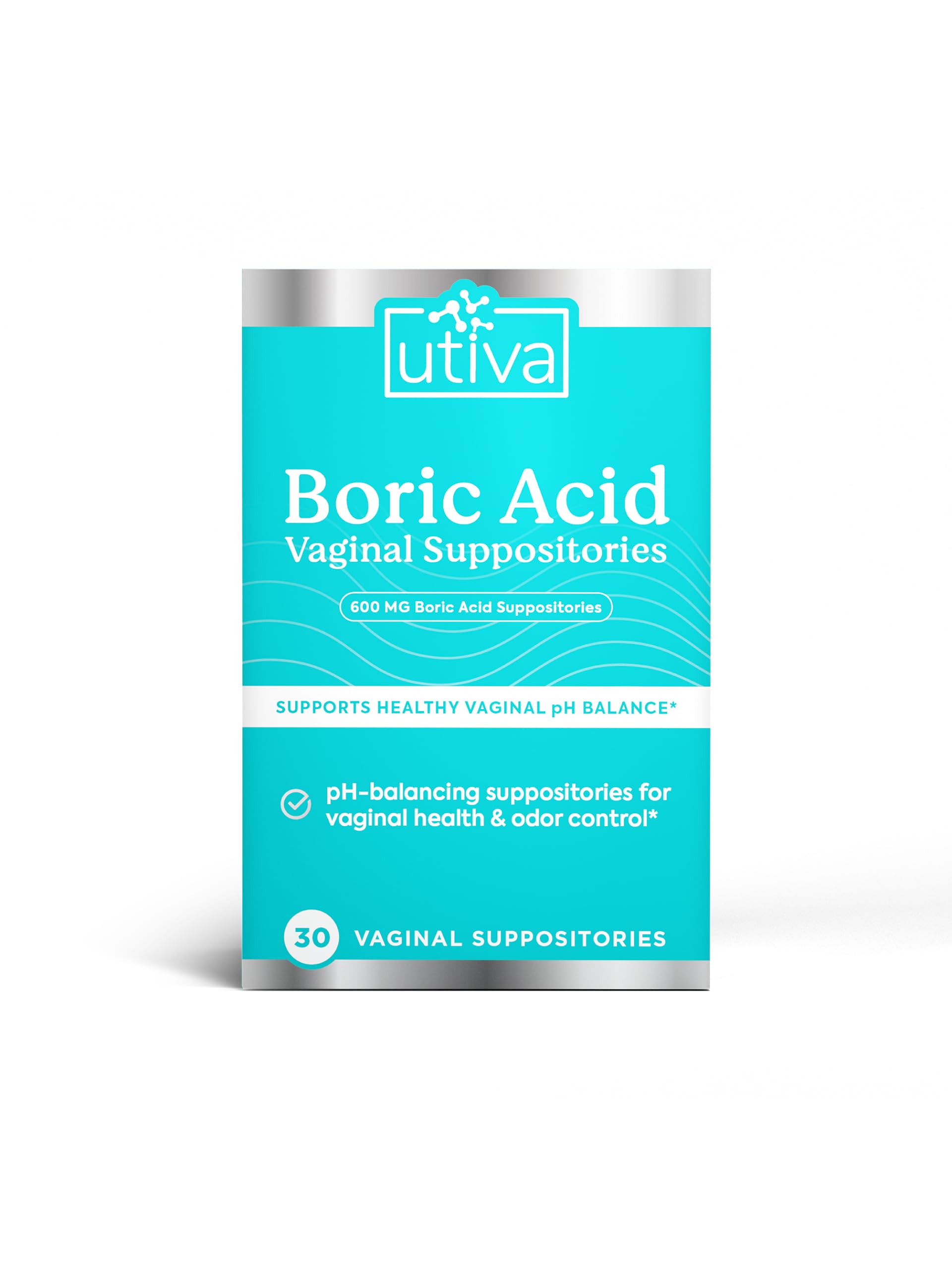 10% Bundle Utiva Boric Acid - 600mg 30-Boric Acid Vaginal Suppositories to Lower pH and Support Vaginal Health + Utiva Suppository Applicators – Hygienic Individually Wrapped 15 Vaginal Applicators Szio+ uk supplements