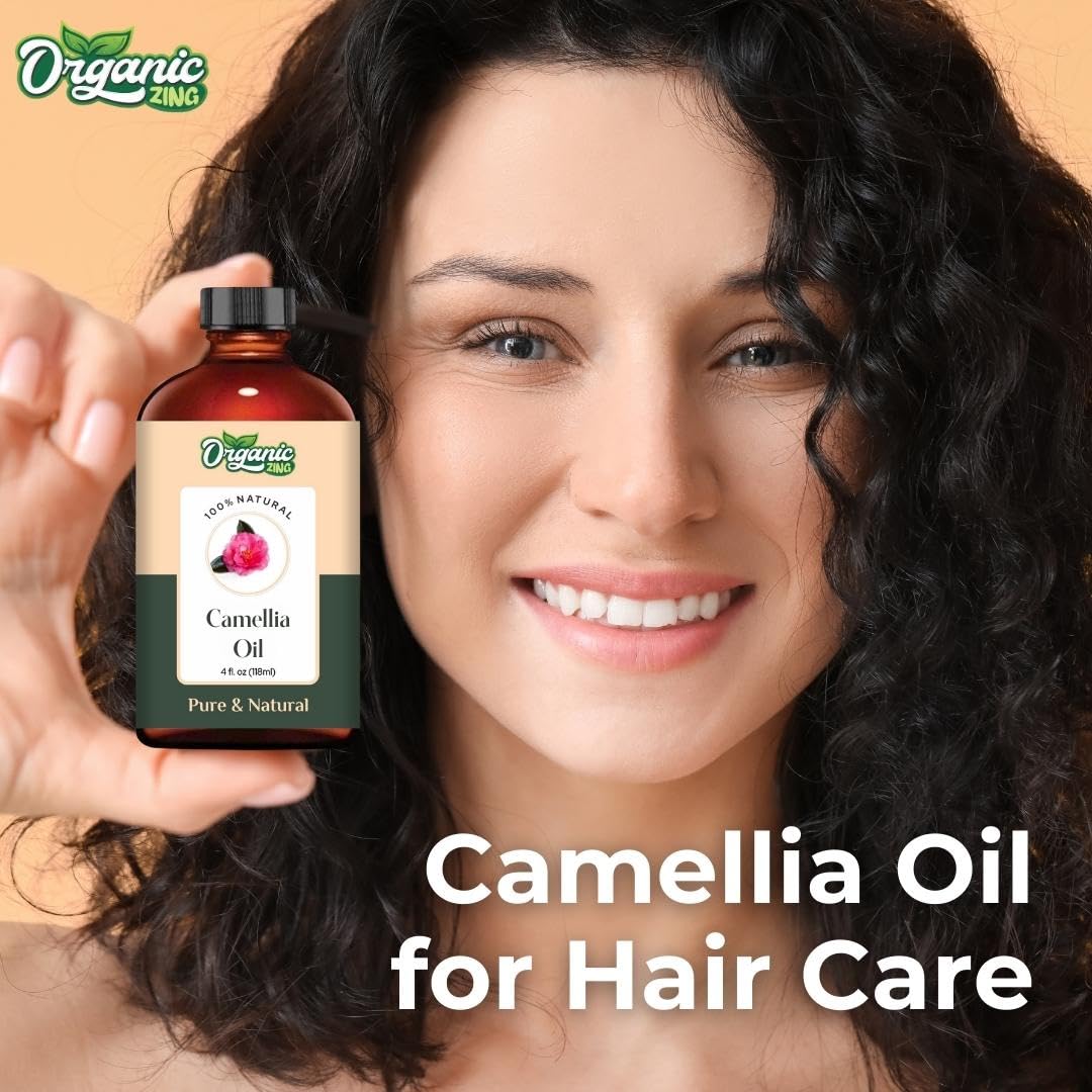 Organic Zing Camellia (Camellia Japonica) Oil | Pure & Natural Carrier Oil for Skincare, Hair Care & Massage ORGANIC ZING uk supplements