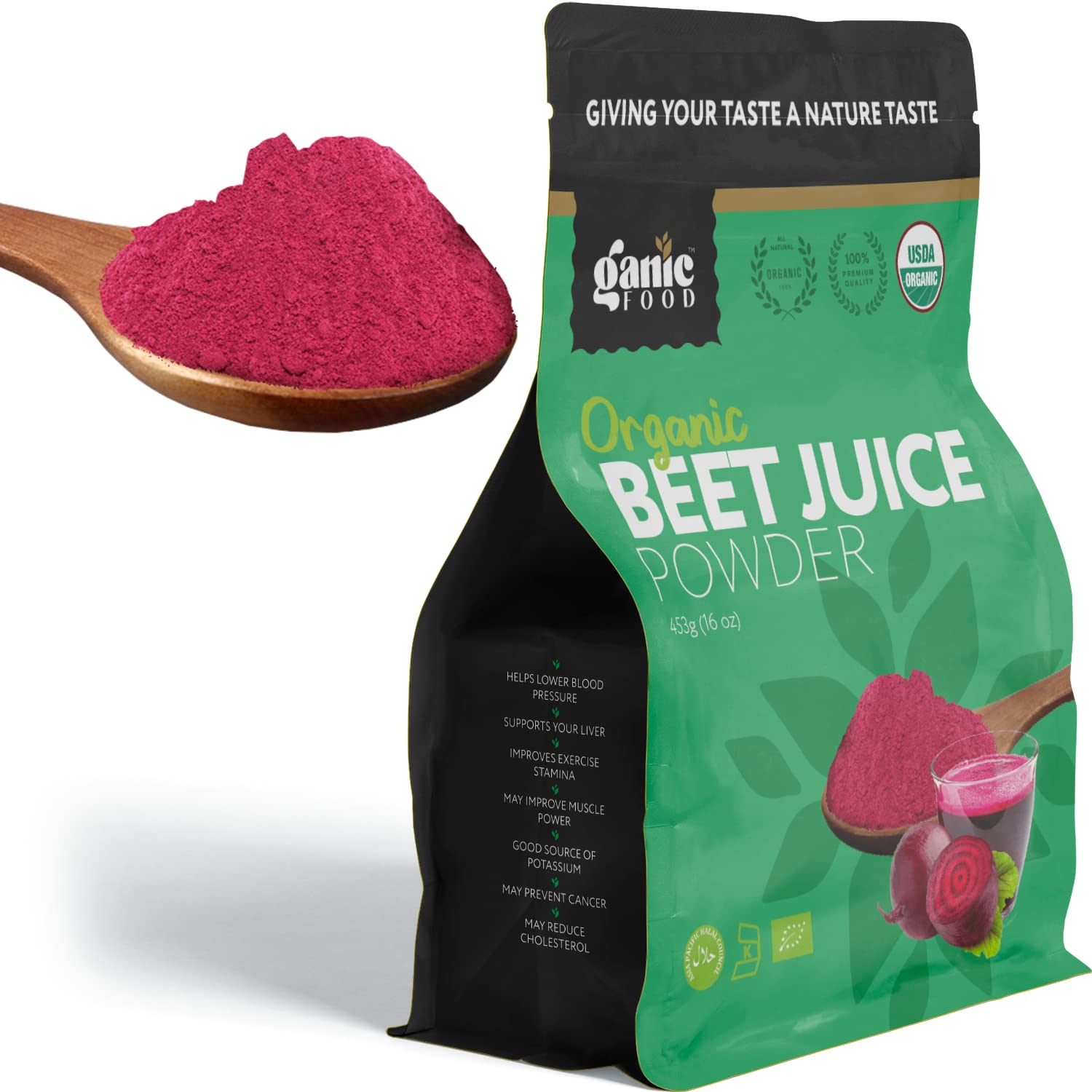 Ganic Food Organic Beet Root Juice Powder, 16 Ounces Ganic Food uk supplements