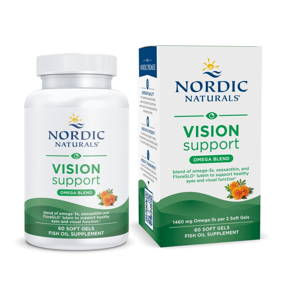 Nordic Naturals Vision Support, Lemon - 60 Soft Gels - with Zeaxanthin and FloraGLO Lutein, for Healthy Eyes and Vision - 30 Servings Nordic Naturals uk supplements