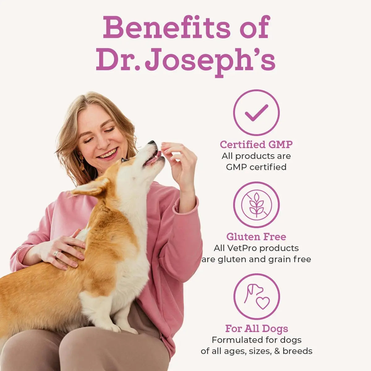 Dr. Joseph's VetPro Complete Dog Hip & Joint Supplement for Arthritis Pain Relief – High-Strength Glucosamine & Chondroitin Chews for Senior Dogs – Vet Formulated Daily Treats, Chicken Flavor, 60 Ct VetPro Complete uk supplements