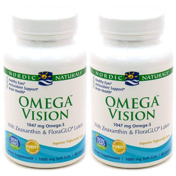 Nordic Naturals Omega Vision, Lemon - 60 Soft Gels - Pack of 2-1460 mg Omega-3 + FloraGLO Lutein & Zeaxanthin - Eye Health, Brain Health, Antioxidant Support - Non-GMO - 60 Total Servings Nordic Naturals uk supplements