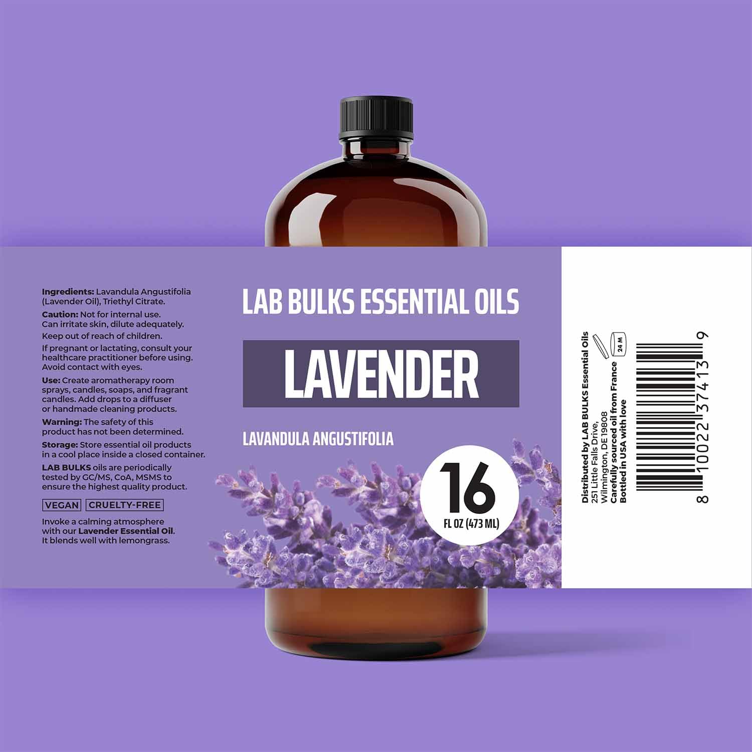 LAB BULKS ESSENTIAL OIL - Lavender Oil 16 Ounce Bottle for Diffusers, Home Care, Candles, Aromatherapy LAB BULKS ESSENTIAL OIL uk supplements