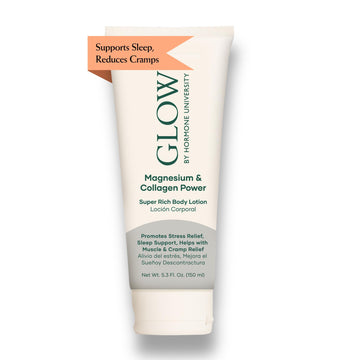 Glow by Hormone University - Magnesium Lotion with Collagen - Magnesium Cream - Bedtime Routine Sleep Lotion - The Highest Concentration of Genuine Zechstein Magnesium Chloride (Pack of 1) Glow Botanica uk supplements
