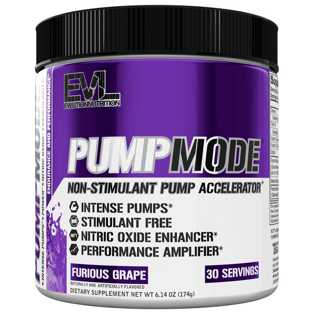 EVL PumpMode Nitric Oxide Supplement - Nitric Oxide Booster Pump Pre Workout Powder Evlution uk supplements