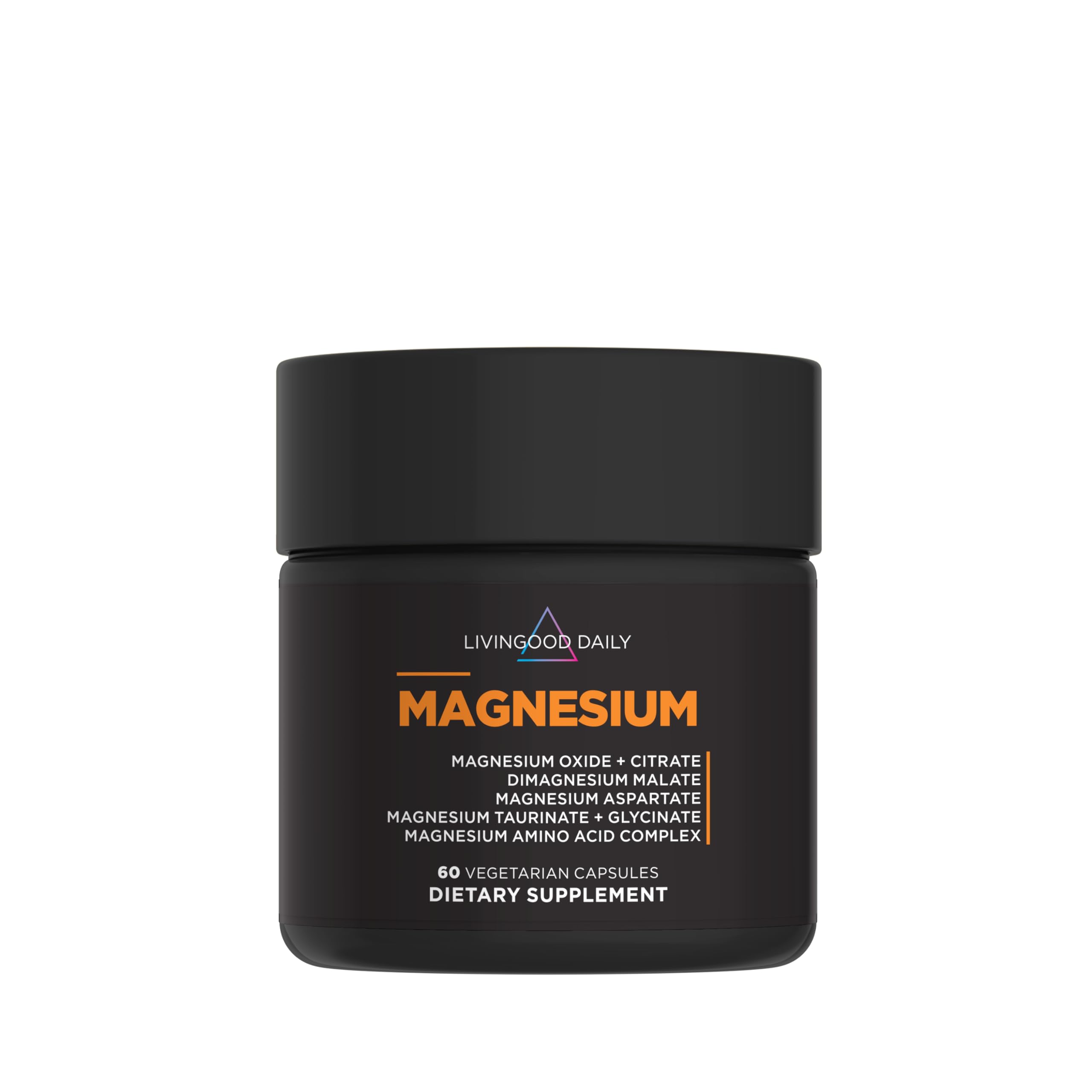 Livingood Daily Magnesium Supplement with Magnesium Glycinate, Citrate, Malate, Oxide, Aspartate, Amino Acid Complex and Chicory Root for Heart Health, Sleep and Muscle Support, 300mg, 60 Capsules Livingood Daily uk supplements