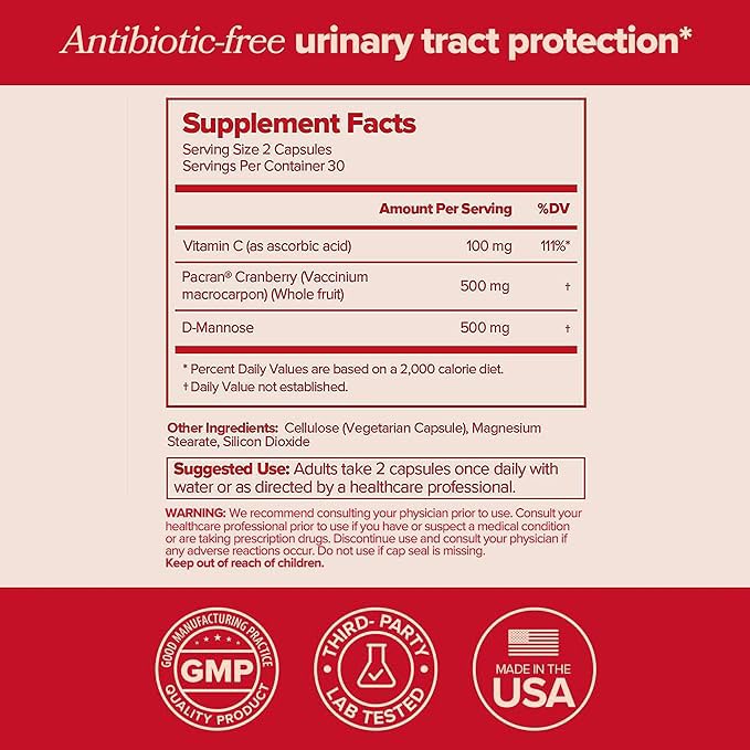 URO Urinary Tract Health Supplement for Women, 60 Count (Pack of 1) - Urinary Support O Positiv uk supplements