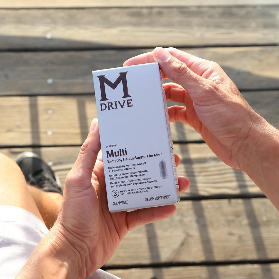 Mdrive Multivitamin for Men, Daily Multivitamin - Immune Health Support from Zinc, Selenium, Manganese & Vitamin D, Enzymes for Digestive Support, CoQ10 for Energy and Vitamin K2, 90 Capsules Mdrive uk supplements