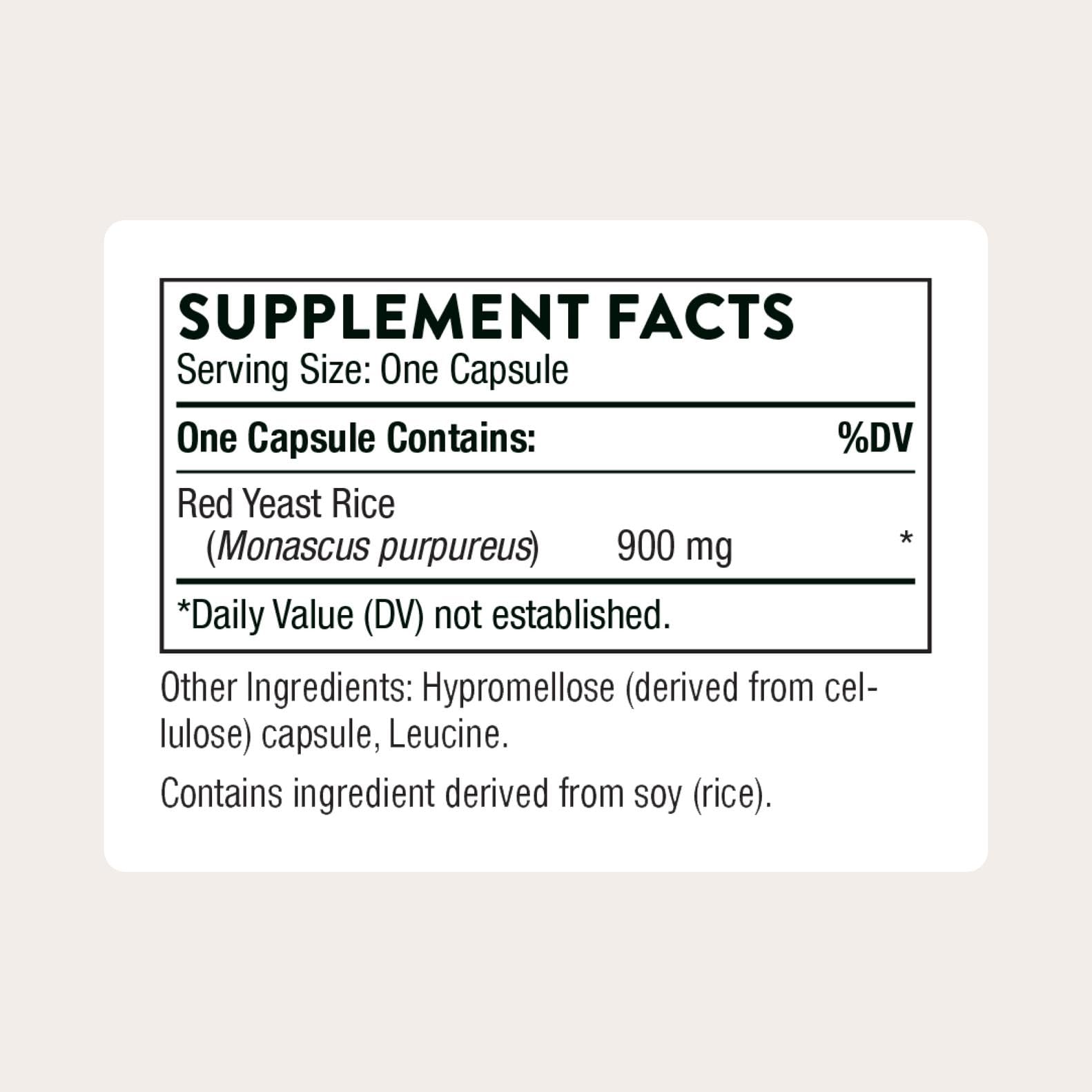 THORNE - Red Yeast Rice (Formerly Choleast-900) - Supports Healthy Cholesterol Levels Already in a Normal Range, Heart Health & Blood Pressure* - Gluten-Free, Dairy-Free - 120 Capsules THORNE uk supplements