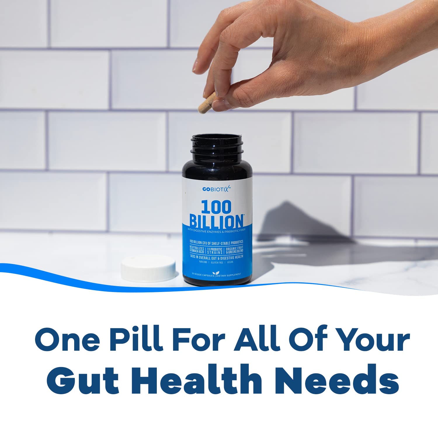 100 Billion - Probiotics and Prebiotics Supplement Pills - Digestive Enzymes and Prebiotic GOBIOTIX uk supplements