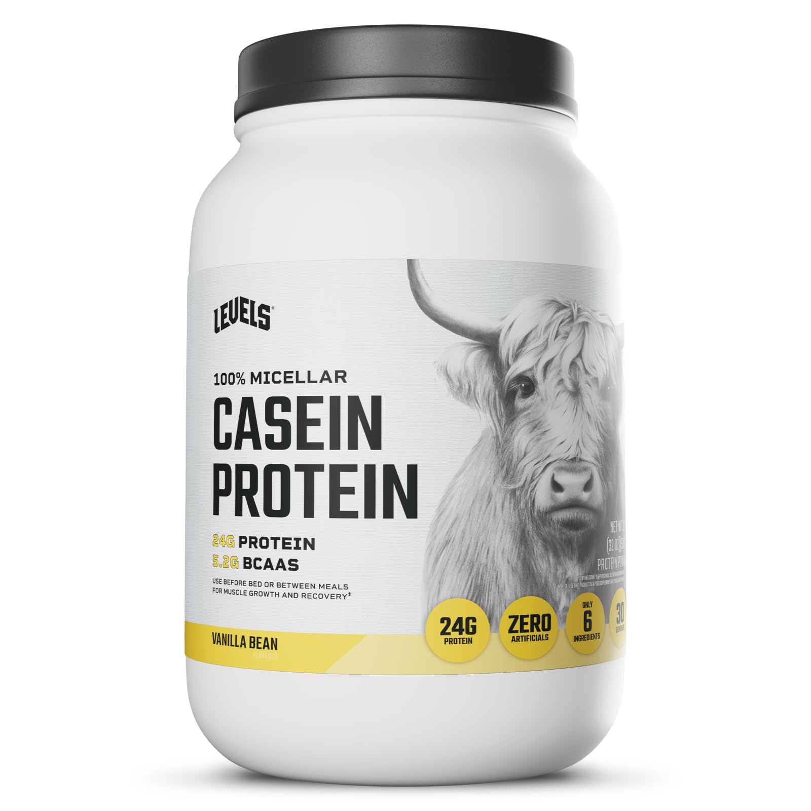 Levels 100% Micellar Casein Protein, Hormone Free, Vanilla Bean, 2LB Levels Nutrition uk supplements