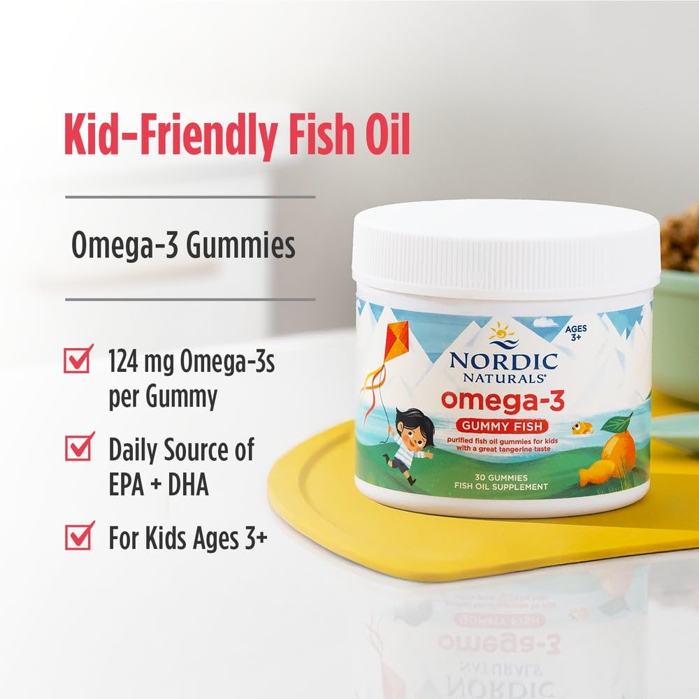 Nordic Naturals Nordic Omega-3 Gummy Fish, Tangerine - 30 Gummy Fish - 124 mg Total Omega-3s with EPA & DHA - Non-GMO - 30 Servings Nordic Naturals uk supplements