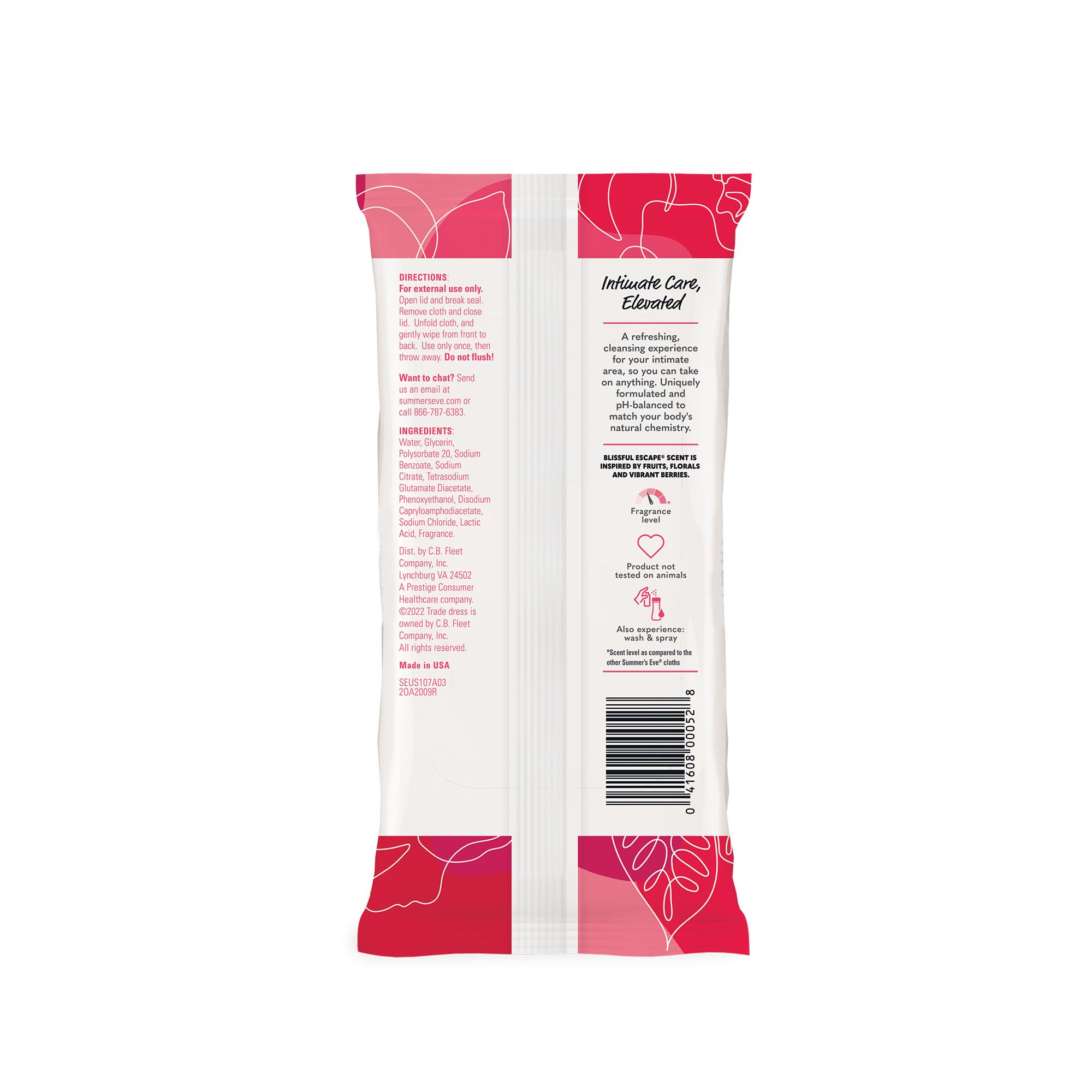 Summer's Eve Blissful Escape Daily Refreshing Feminine Wipes, Removes Odor, pH balanced, 32 Count Summer's Eve uk supplements