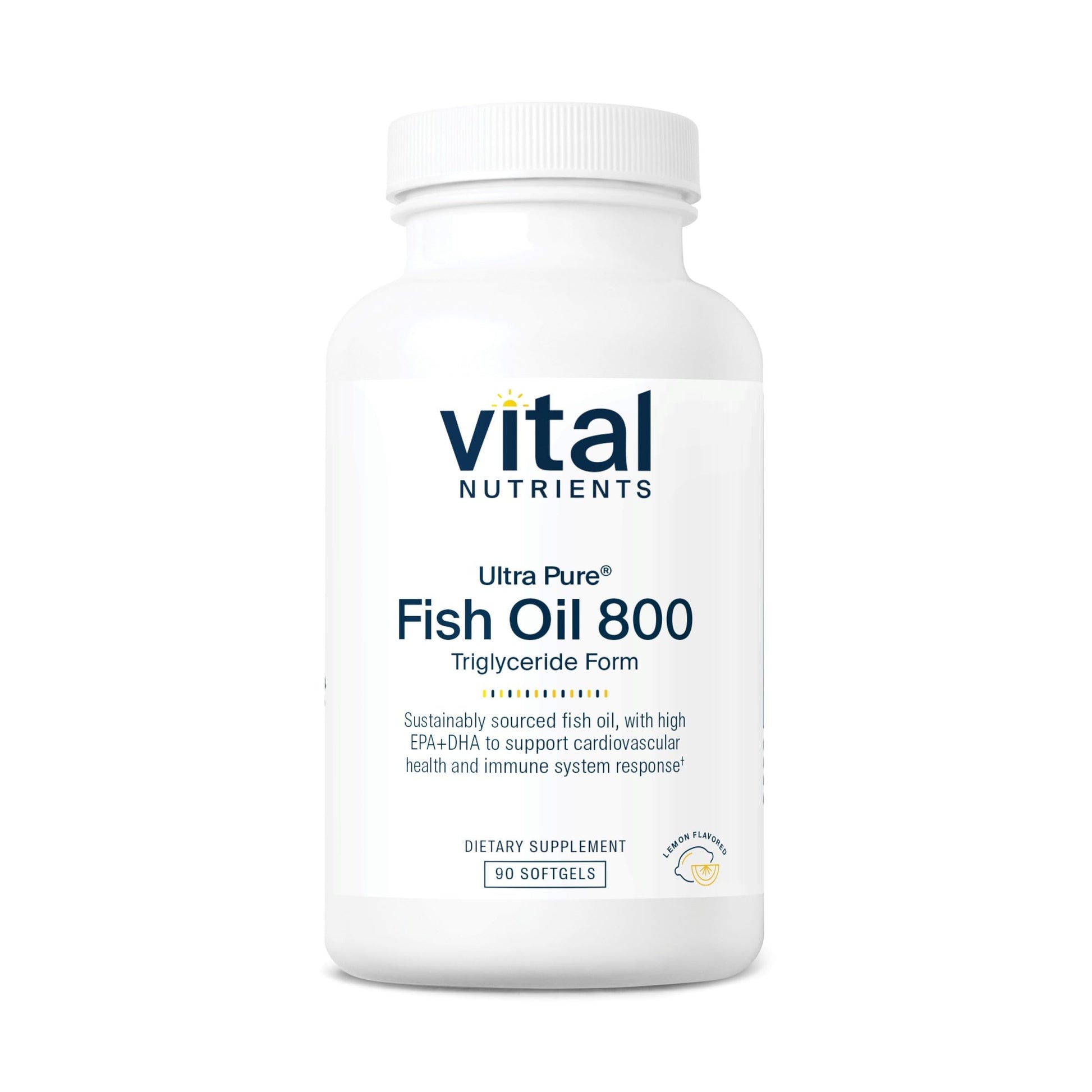 Vital Nutrients Ultra Pure® Fish Oil 800 Triglyceride Form - Heart, Brain, & Immune Health* - Sustainably Sourced High EPA & DHA Omega-3 Fatty Acid - Lemon Flavor - Gluten, Dairy, Soy Free - 90 Count Vital Nutrients uk supplements