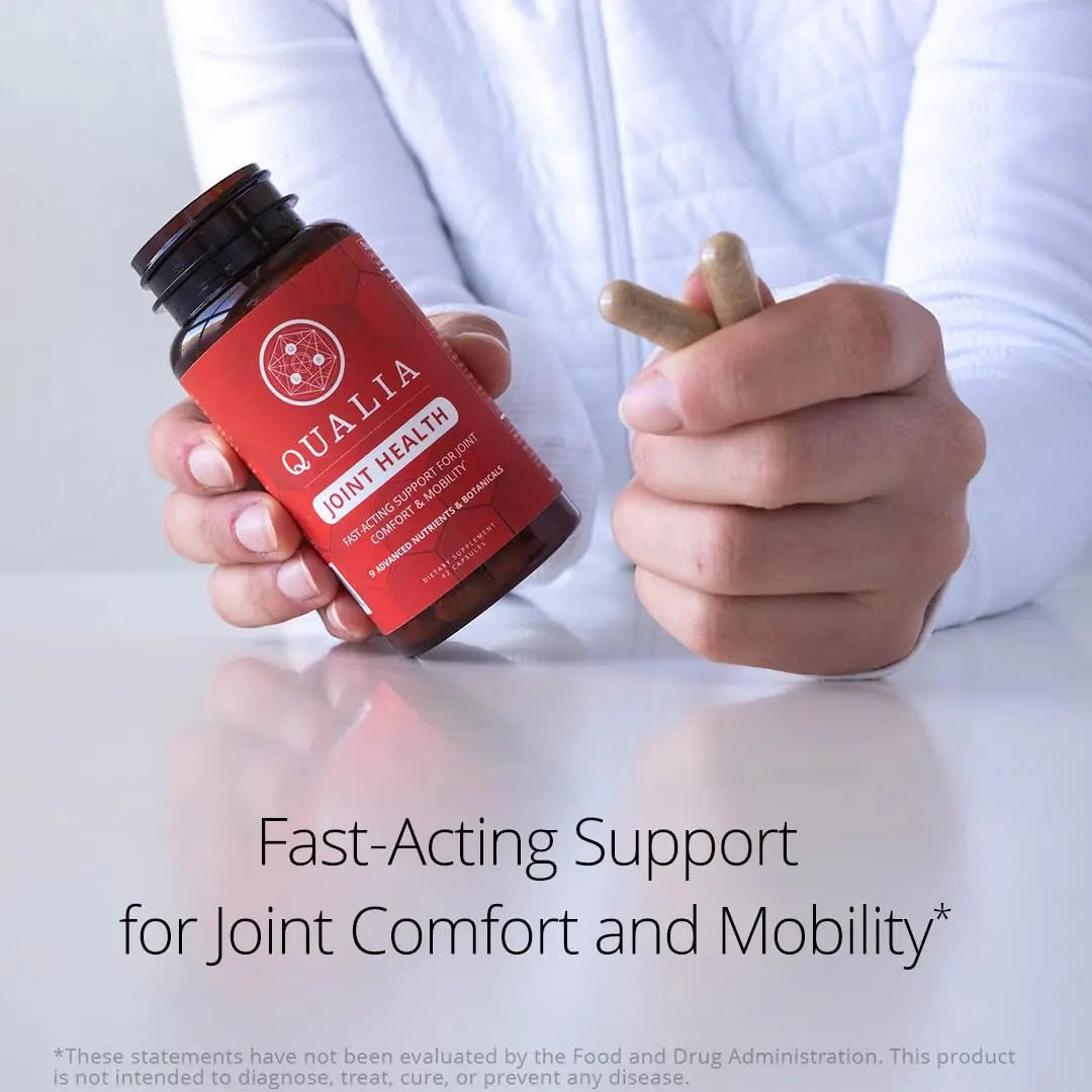 Qualia Joint Health 9 Advanced Joint Health nutrients: denatured Collagen, boswellia, tumeric, Boron, Ginger, L-carnitine. Cartilage Health, Tendon Strength, Healthy Joint Aging (1 Month Supply) QUALIA LIFE SCIENCES uk supplements