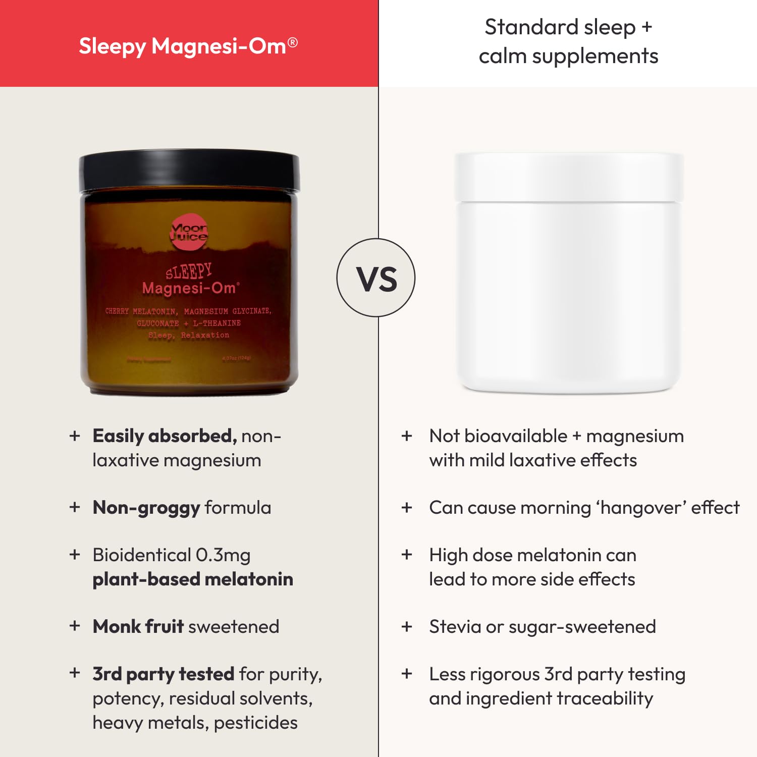 Moon Juice Sleepy Magnesi-Om - Sleep Supplement Powder with Magnesium Glycinate, L-Theanine & Plant-Based Melatonin, Sugar-Free Bedtime Drink Mix for Deep Sleep w/o Grogginess, Cherry, 35 Servings Moon Juice uk supplements