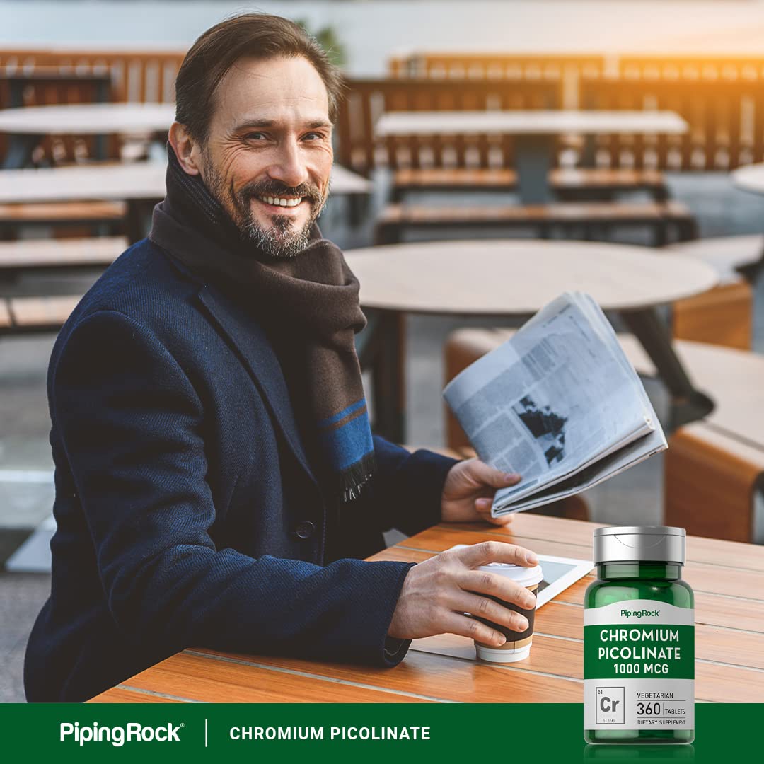 Chromium Picolinate 1000 mcg | 360 Tablets | Chromium Supplement | Vegetarian, Non-GMO Piping Rock uk supplements