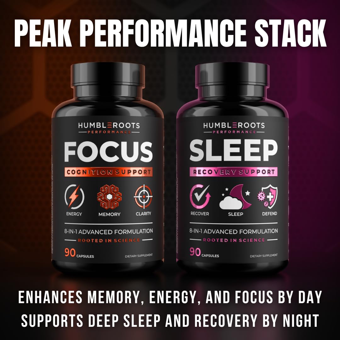 Advanced Nootropic Brain Supplement for Energy, Memory, & Focus | Lion's Mane, Caffeine, L-Theanine, and 5 Additional All-Natural Ingredients to Improve Cognitive Health (90 Capsules) HUMBLEROOTS PERFORMANCE uk supplements