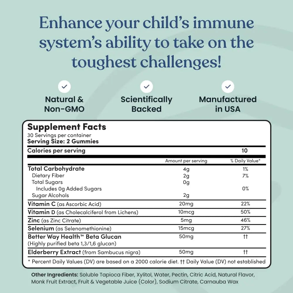 Immune Ready™ Kids Multivitamin Gummies – Mixed Berry Flavor – Sugar-Free Daily Kids Immune Support with Beta Glucan, Elderberry Immune Ready uk supplements
