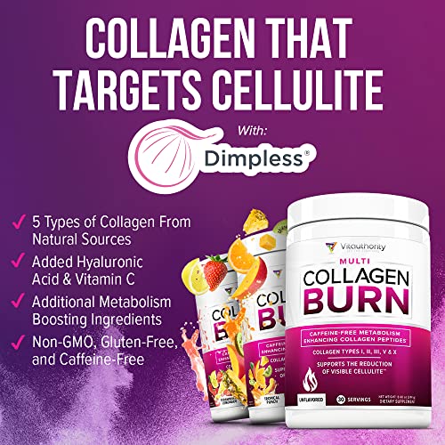 Multi Collagen Burn: Multi-Type Hydrolyzed Collagen Protein Peptides with Hyaluronic Acid Vitauthority uk supplements