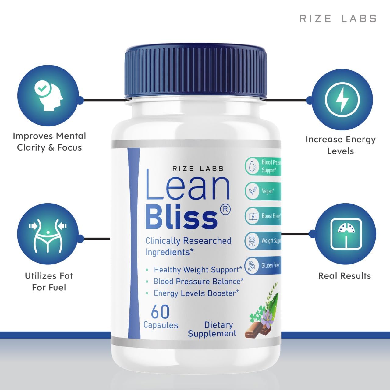 (3 Pack) Lean Bliss Weight Loss Pills, Lean Bliss Fat Burning Formula, LeanBliss Advanced rize labs uk supplements
