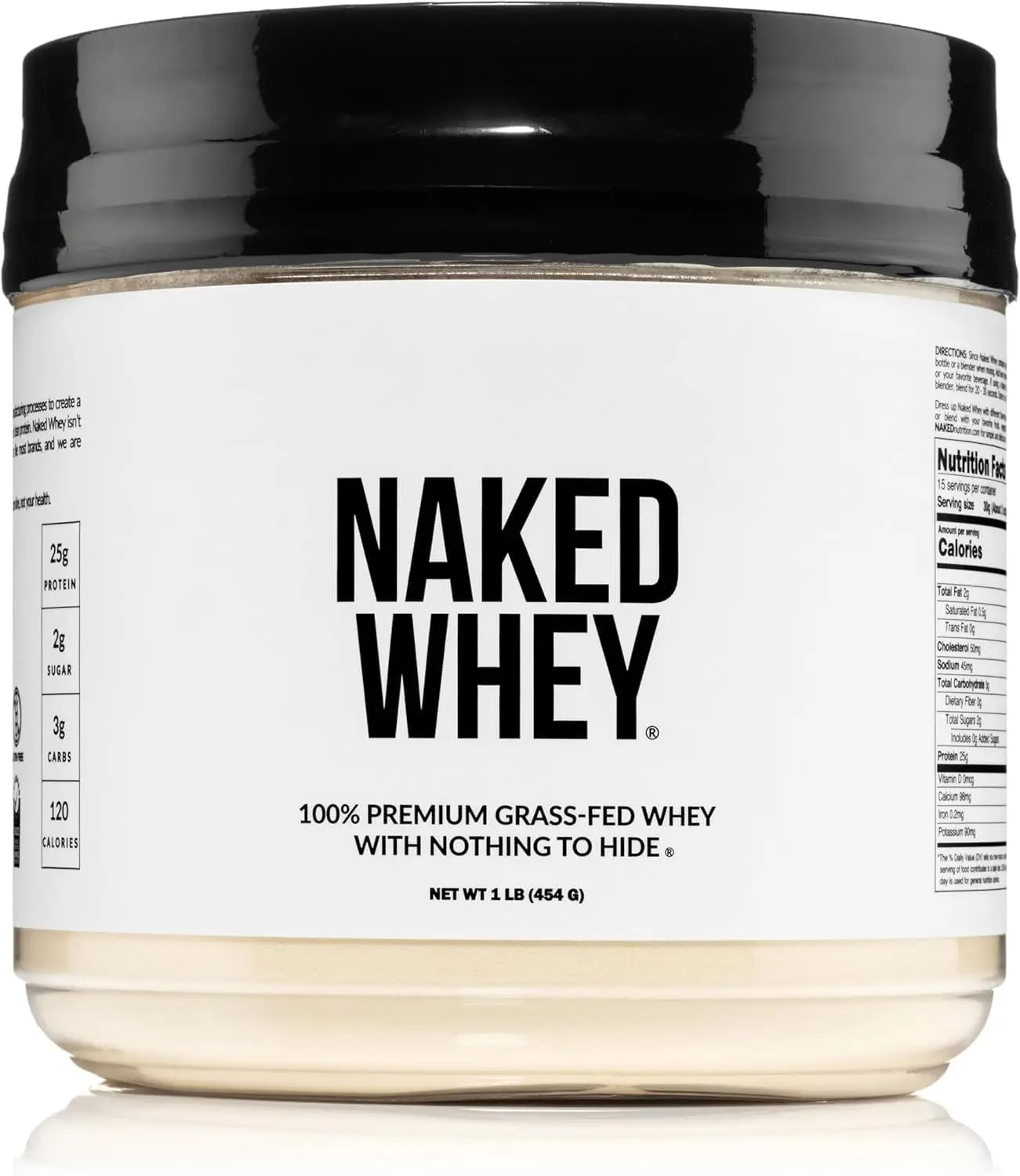 NAKED Whey 1Lb - Only 1 Ingredient, Grass Fed Whey Protein Powder, NSF Certified, Undenatured, No Gmos, No Soy, Gluten Free NAKED uk supplements