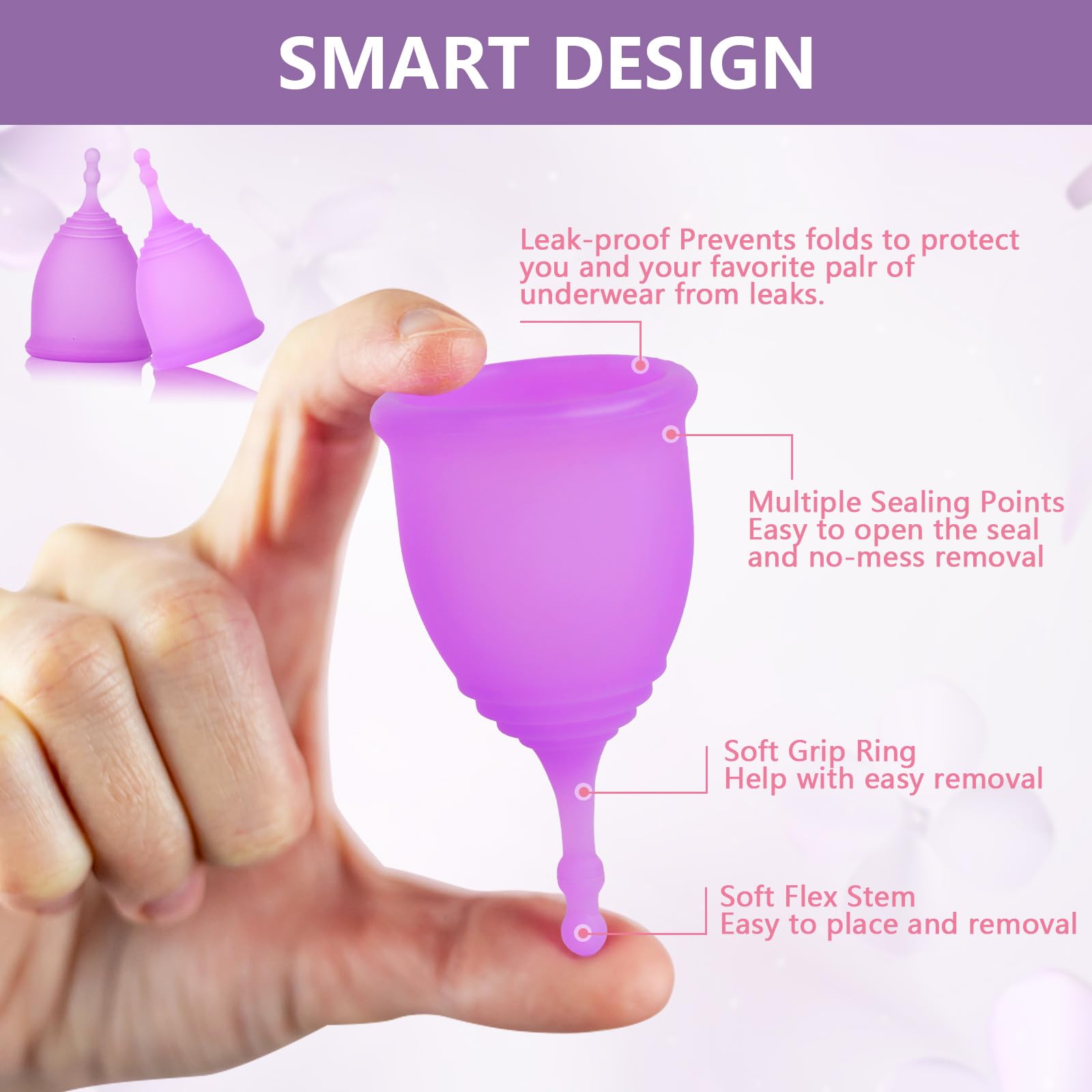 AURUZA Menstrual Cups, Set of 2 Reusable Period Cups Kit for Girls & Women, Silicone Soft Cups AURUZA uk supplements