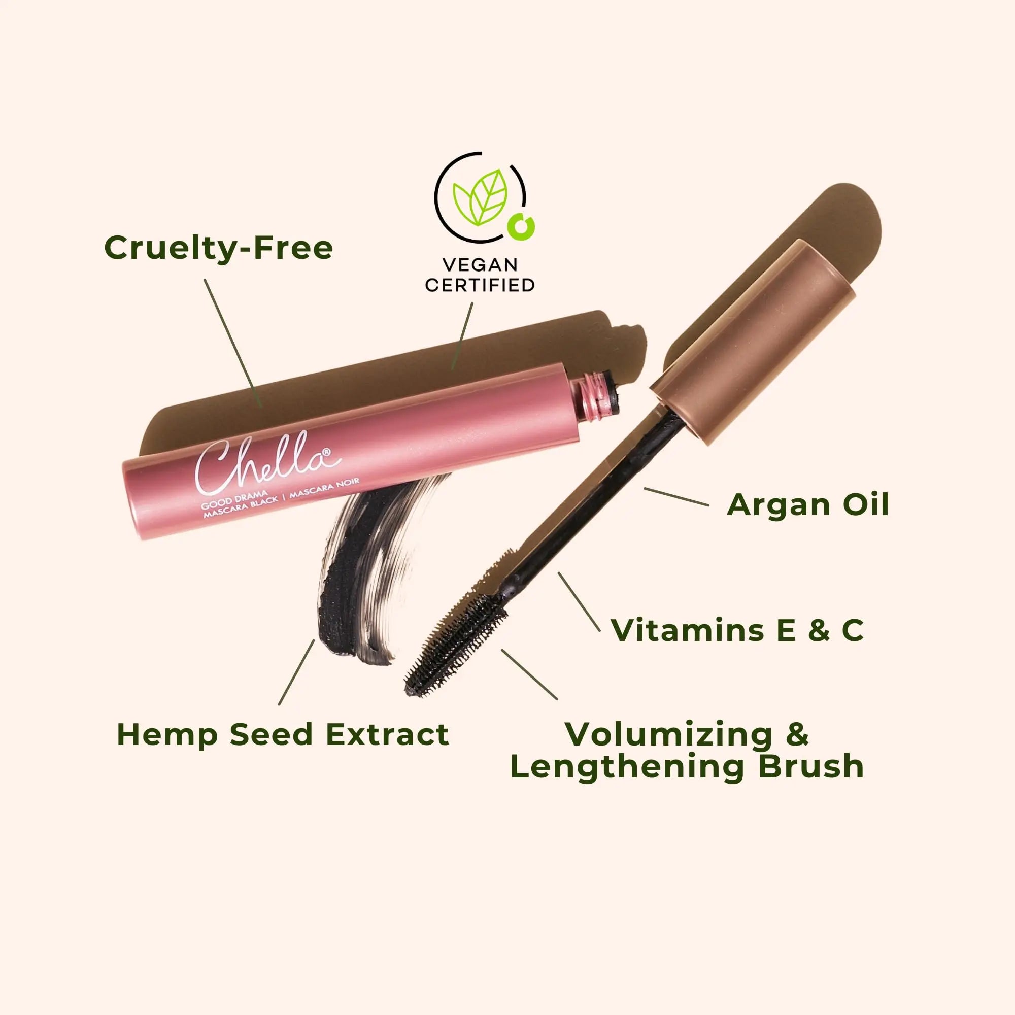 Chella Good Drama Vegan Mascara, 0.33 Fl. Oz (Black) Chella uk supplements