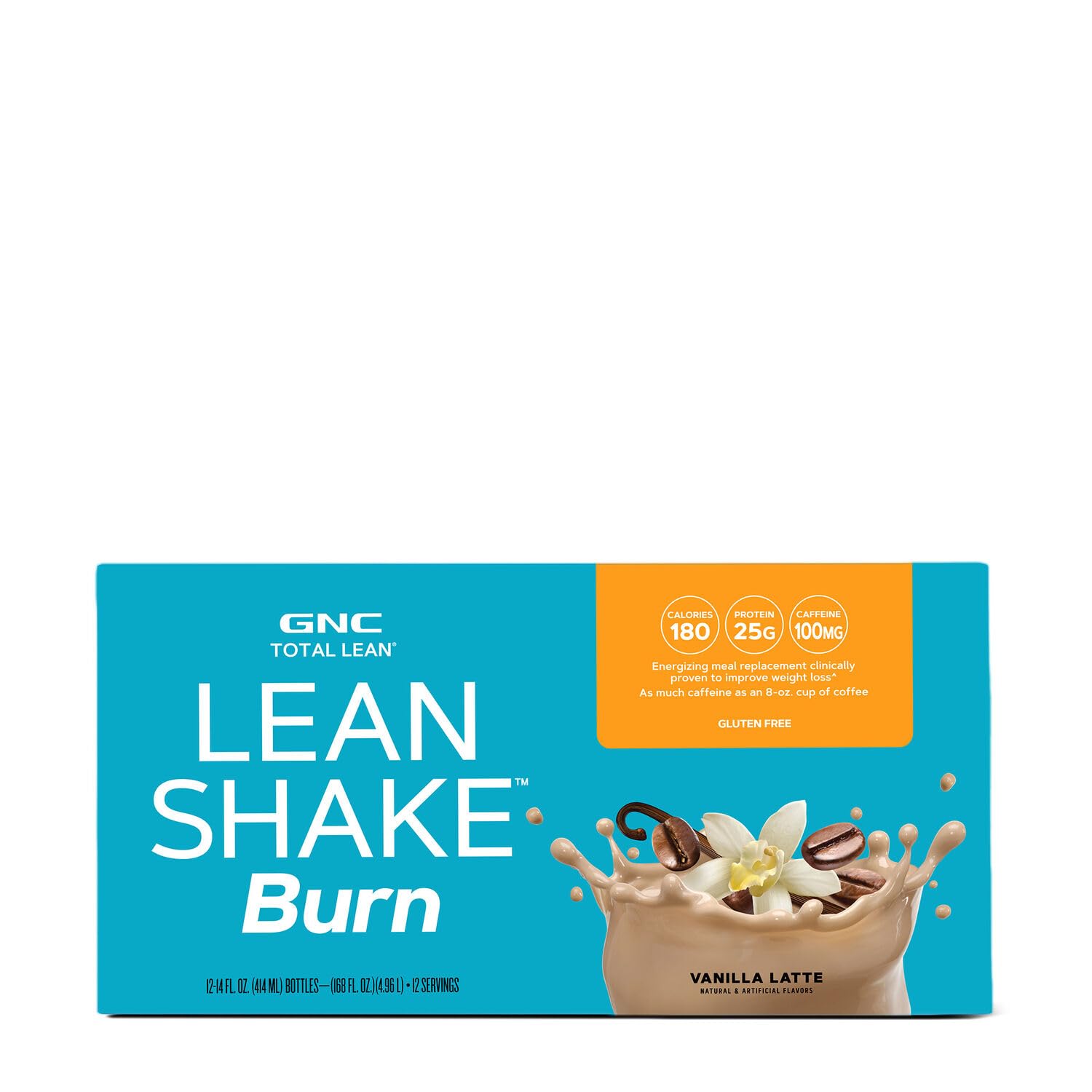 GNC Total Lean Lean Shake Burn - Vanilla Latte - 12 Bottles GNC uk supplements