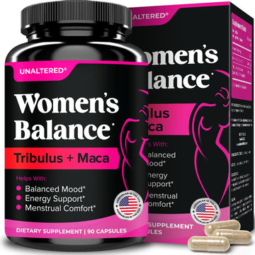 UNALTERED Hormone Balance & Mood Support for Women - Naturally Supports Hormonal Balance & Energy with Tribulus Terrestris & Red Maca Root Extract - Dietary Supplement - 90 Vegan Capsules UNALTERED uk supplements