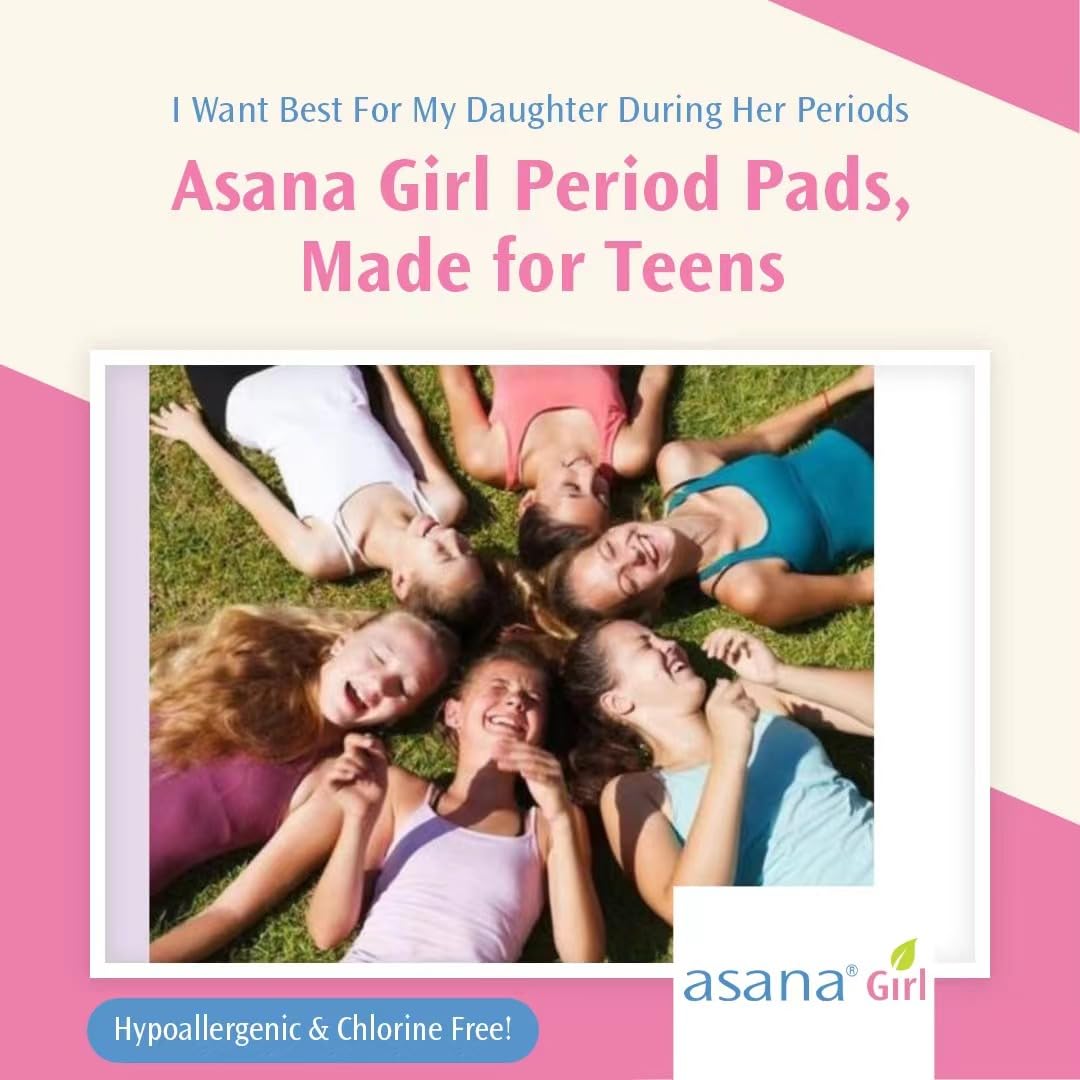 Asana Panty Liners for Girls, Organic Cotton Cover – Controls Odor Naturally, Pads Without Wings Asana uk supplements