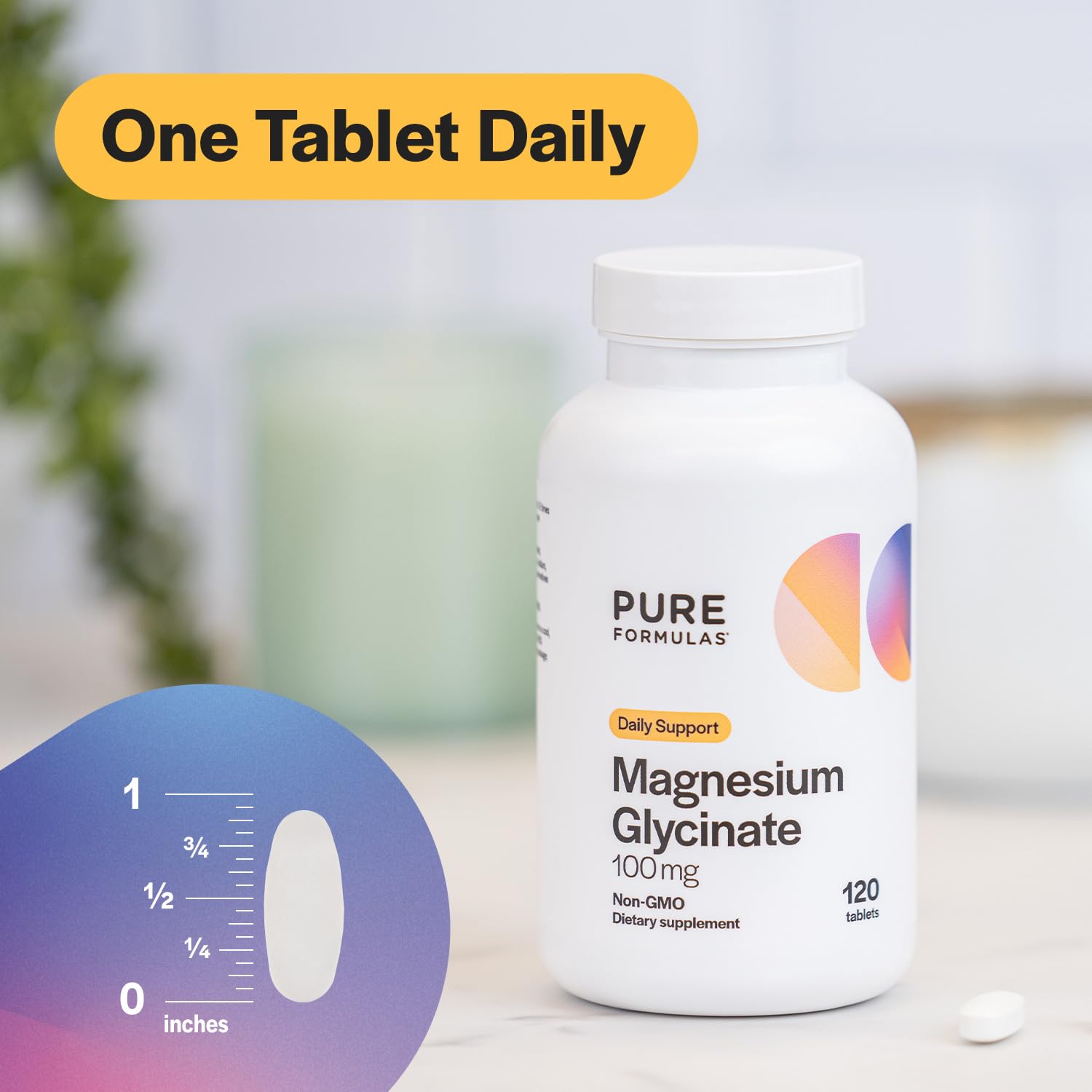 PureFormulas Magnesium Glycinate 100 mg Daily Support for Stress, Nerves, Sleep, Muscles, Metabolism Pure Magnesium Glycinate Supplement for Women and Men Magnesio Non-GMO 120 Tablets PureFormulas uk supplements