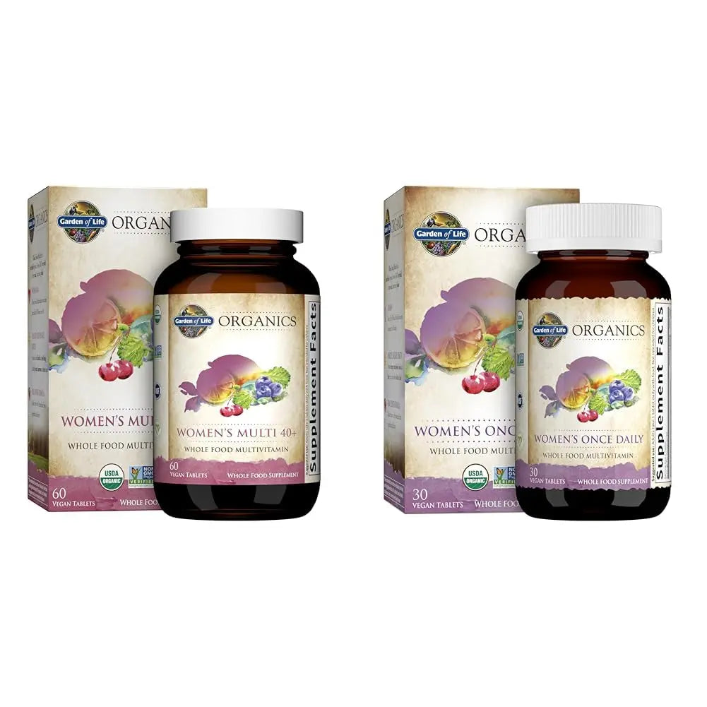 Garden of Life Organics Vitamins for Women 40+ - 60 Tablets and Once Daily Multi - 30 Tablets Garden of Life uk supplements