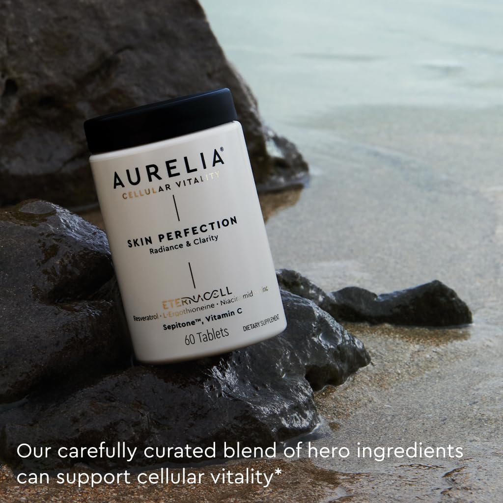 AURELIA Skin Perfection | Advanced Cellular Anti-Aging Supplement | Enhance Skin Clarity, & Tone | with Zinc, Resveratrol, Niacinamide, Ergothioneine, & Vitamin C AURELIA uk supplements