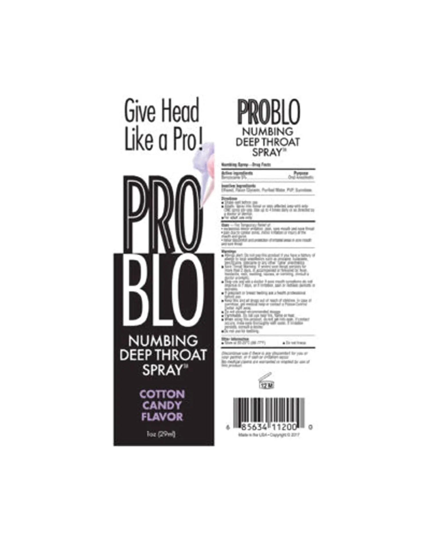 Little Genie ProBlo Cotton Candy Flavored Deep Throat Numbing Spray, 1 oz Little Genie uk supplements