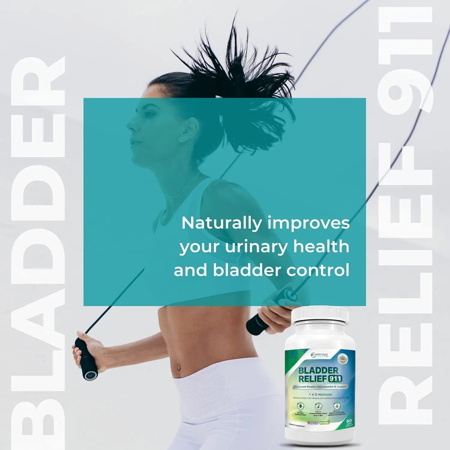 Phytage Labs Bladder Relief 911 Detoxifying Strength - for Men and Women Provides Bladder Support, 60 Veggie Capsules - 2 Pack Phytage Labs uk supplements